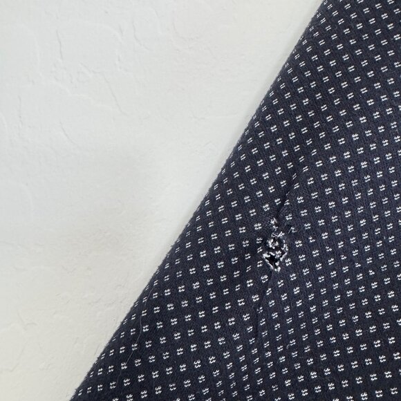 Ted Baker Men's Outof Micro Print Long Sleeve Polo Shirt Work Navy Blue 4 Large - Picture 8 of 9